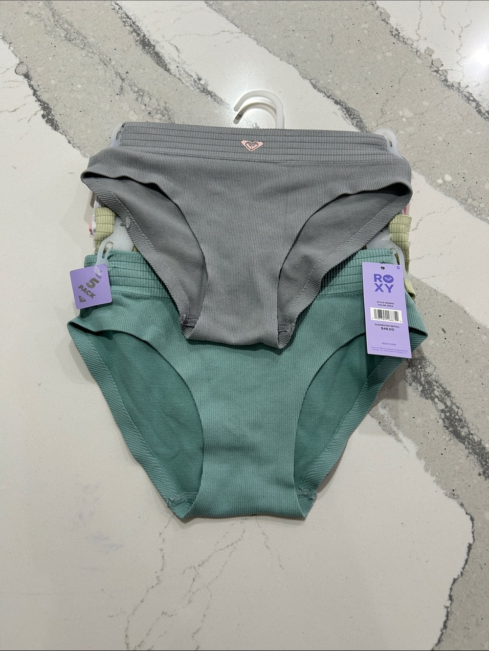 Roxy Ribbed Bikini Briefs - 5 Pack NEW!!